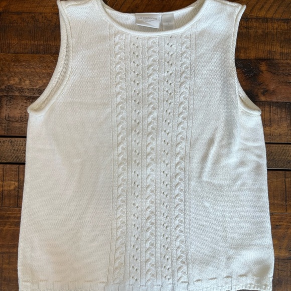 Liz Claiborne Ivory Cotton Knit Tank - Picture 1 of 2
